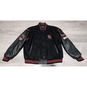 Vintage North American Hunting Club Varsity Jacket Men’s Sz XXL Leather Sleeves